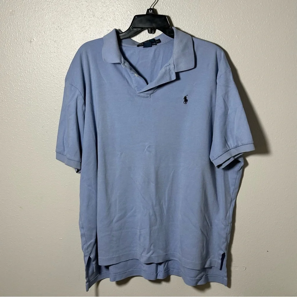 Polo by Ralph Lauren Men's Blue Minimalist Polo‎ Shirt Preppy size XL
